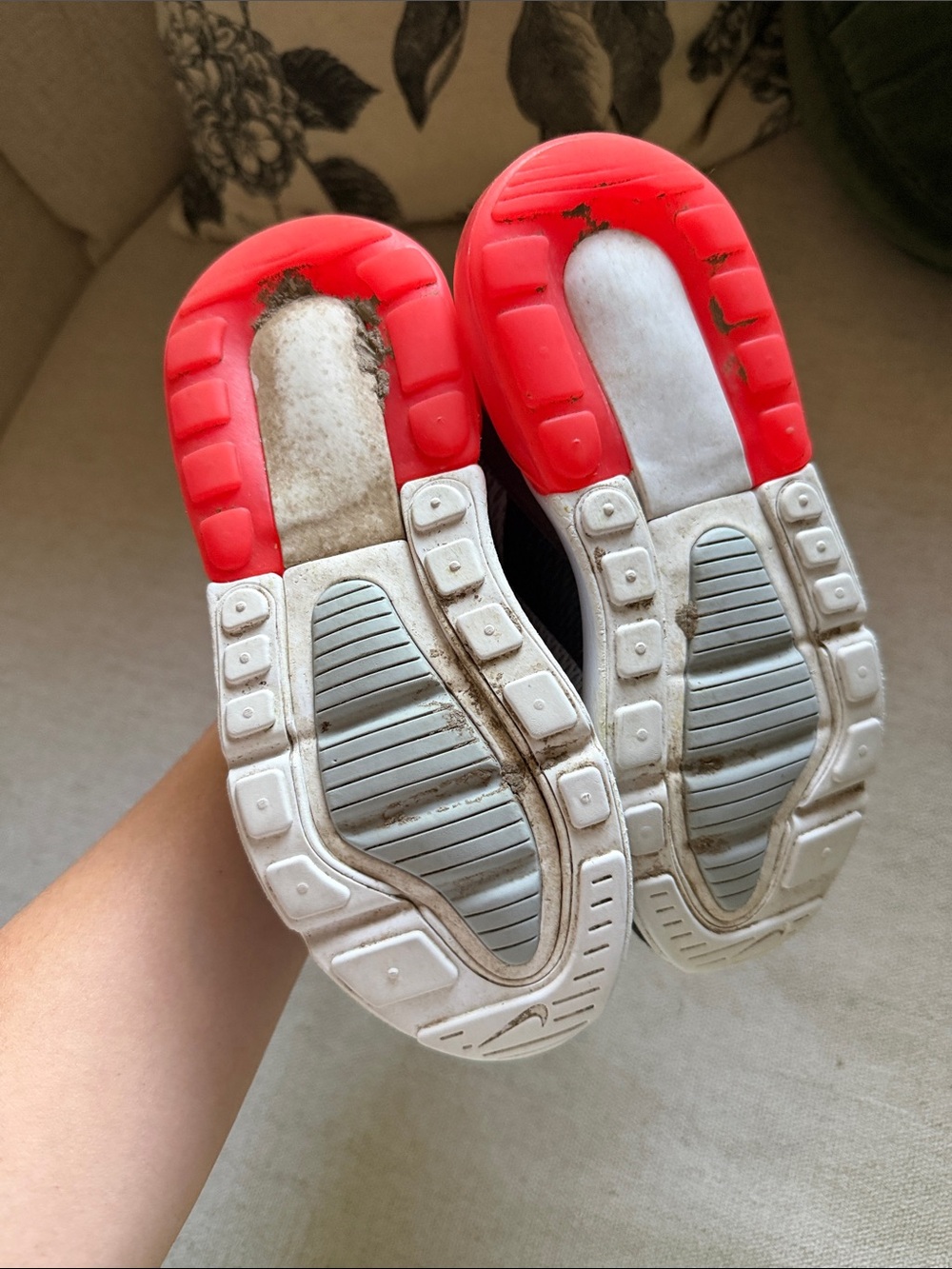 Nike Grey and Red Air Max 270 Running Sneakers - Picture 5 of 8
